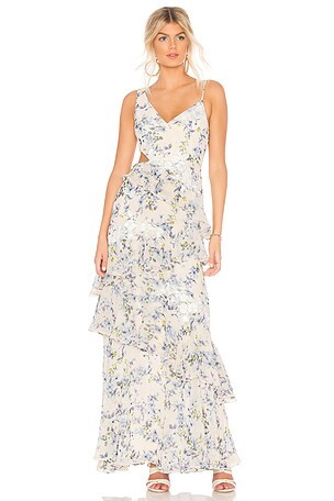 BCBGMAXAZRIA Abito Lungo A Strati Con Maniche Lunghe - Taglia Standard Donna