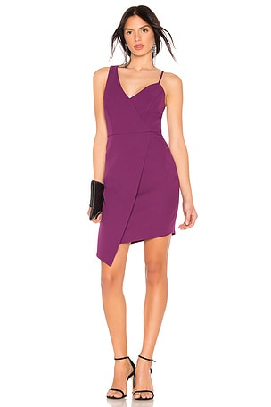 BCBGMAXAZRIA Micaila Asymmetrical Dress in Imperial Plum | REVOLVE