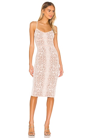 BCBGMAXAZRIA Bodycon Sleeveless Midi Dress in Bare Pink Combo | REVOLVE