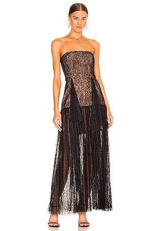 BCBGMaxazria High Low Lace Overlay sale Dress