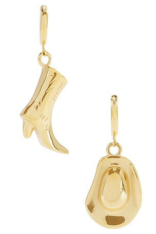 BRACHA Giddy Up Earrings in Metallic Gold