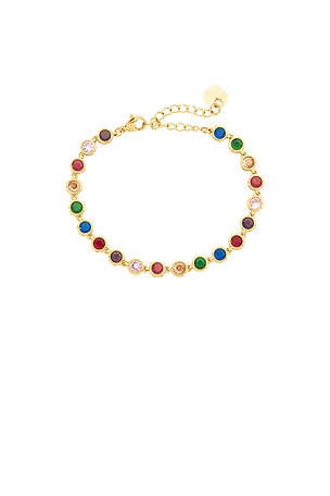BRACHA Celeste Colored Tennis Bracelet in Metallic Gold