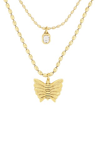 BRACHA Iris Necklace in Unique Color & Gold in Metallic Gold
