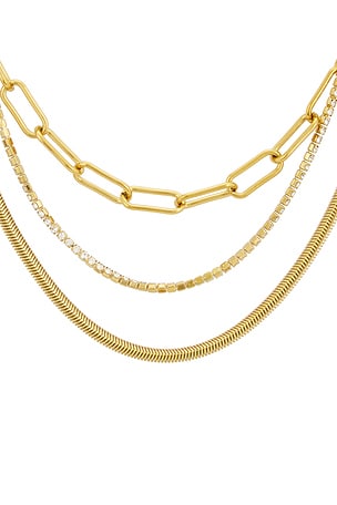 BRACHA Lexie Layered Necklace in Unique Color & Gold in Metallic Gold