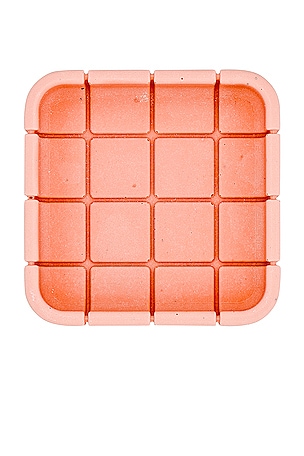 Block Design Tile Square Dish in Pink