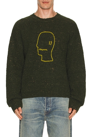 Logohead Alpaca Crewneck Sweater Brain Dead