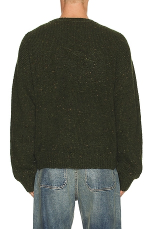 Brain Dead Logohead Alpaca Crewneck Sweater in Green