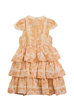 Bardot Junior Enya Tiered Dress in Peach. Size 8/10. Also