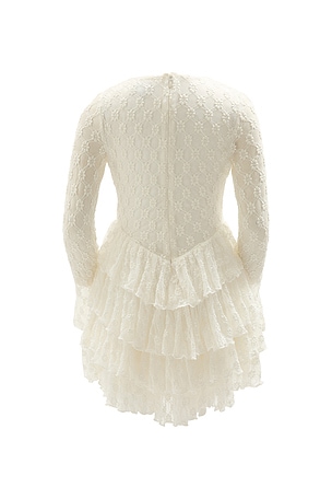 Bardot Junior Andi Long Sleeve Mini Dress in White