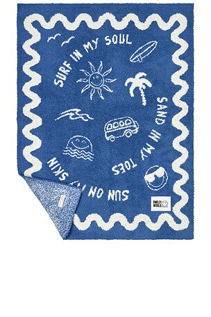 Cozychic Smileyworld Surf Stroller Blanket Barefoot Dreams