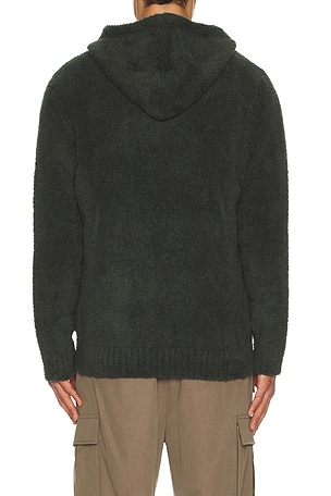 Barefoot Dreams Cozychic Zip Hoodie in Dark Green