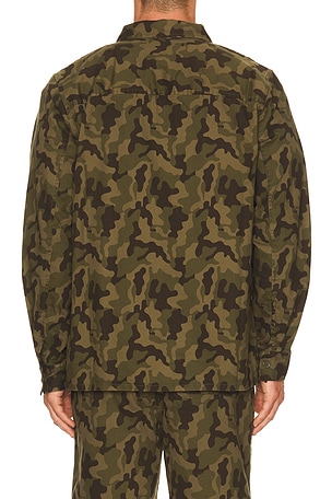 Barefoot Dreams Cotton Canvas Twill Shirt Jacket in Green