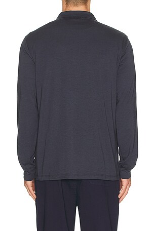 Barefoot Dreams Triblend Button Down Shirt in Navy