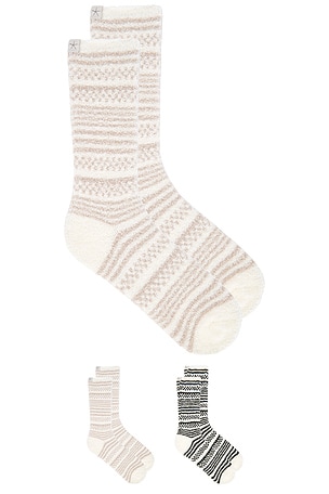 CozyChic Checkered Stripe Sock Set Barefoot Dreams