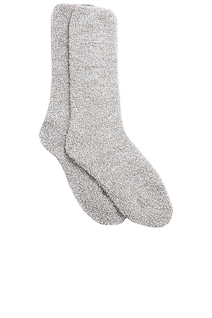 Barefoot Dreams CozyChic Barefoot In The Wild Socks in Cream & Stone