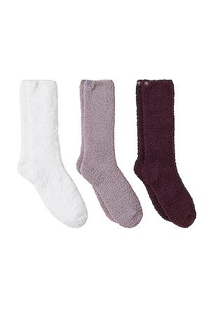 CozyChic 3 Pair Sock Set In Fig Multi Barefoot Dreams