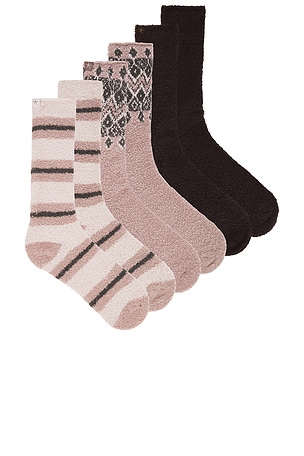 CONJUNTO DE CALCETINES BAREFOOT DREAMS COZYCHIC 3 PAIR WINTER SOCK SET Barefoot Dreams