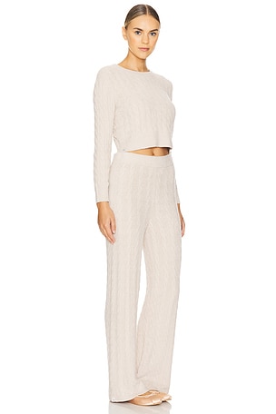 Barefoot Dreams x REVOLVE CozyChic Lite Cable Pullover & Pant Set in Cream