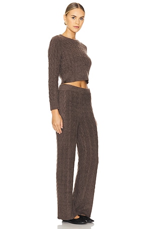 Barefoot Dreams x REVOLVE CozyChic Lite Cable Pullover & Pant Set in Brown