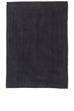 Barefoot Dreams CozyChic Fisherman Cable Throw in Dark Green