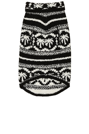 Barefoot Dreams CozyChic Malibu Fair Isle Pet Sweater in Black