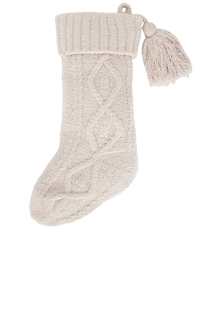 Barefoot Dreams x REVOLVE CozyChic Holiday Cable Stocking in Cream