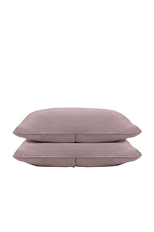 Barefoot Dreams Standard Washed Bamboo Fitted Pillowcase Set in Mauve