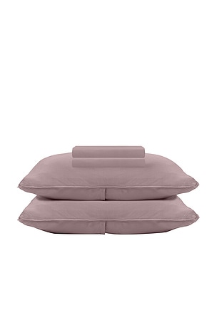 Barefoot Dreams King Washed Bamboo Sheet Set in Mauve