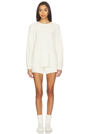 X Revolve Cable Pullover And Short Set Barefoot Dreams