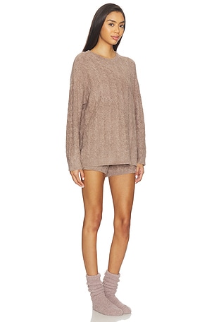 Barefoot Dreams X Revolve Cable Pullover And Short Set in Taupe