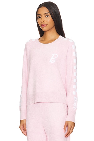 Barefoot Dreams CozyChic Ultra Light Barbie Checkered Pullover in Pink