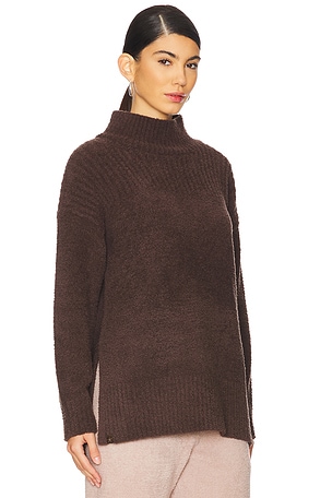 Barefoot Dreams CozyChic High Low Pullover in Brown