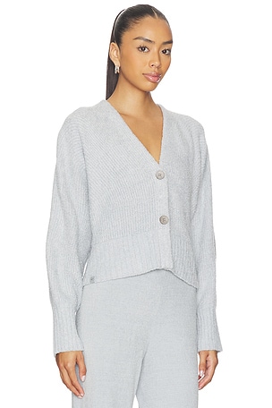 Barefoot Dreams CozyChic Lite Ribbed Button Front Cardigan in Baby Blue