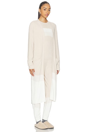 Barefoot Dreams CozyChic Ultra Lite Wavy Long Cardigan in Beige