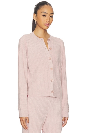 Barefoot Dreams CozyChic Ultra Lite Textured Rib Cardigan in Blush