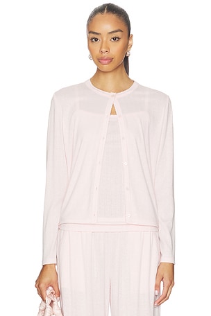 Pointelle Rib Cardigan With Scallop Trim Barefoot Dreams