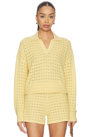 Tulip Pointelle Collared Pullover Barefoot Dreams
