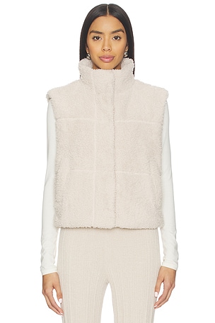 Barefoot Dreams Brushed CozyChic Puffer Vest in Taupe