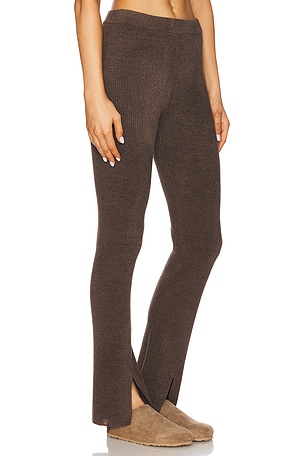 Barefoot Dreams CozyChic Ultra Lite Front Slit Pant in Brown