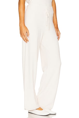 Barefoot Dreams CozyChic Ulra Light Fine Rib Pant in Ivory