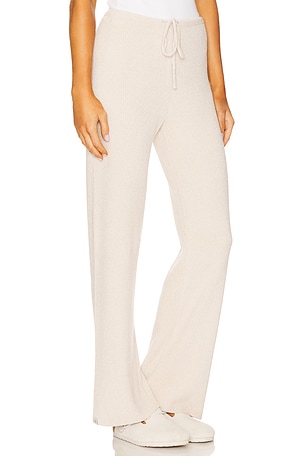Barefoot Dreams CozyChic Ulra Light Slim Ribbed Pant in Beige
