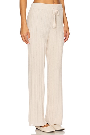 Barefoot Dreams CozyChic Ultra Lite Cable Knit Ankle Pant in Cream