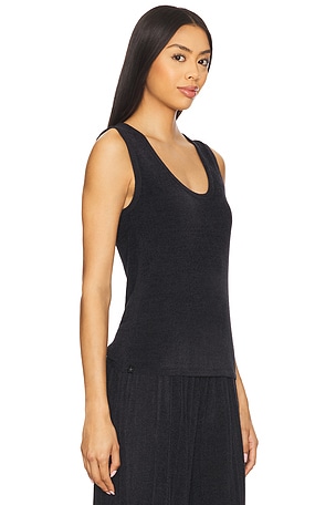 Barefoot Dreams CozyChic Ultra Light Scoop Neck Tank in Black