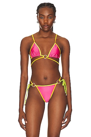 PilyQ swimwear Brown triangle bikini top