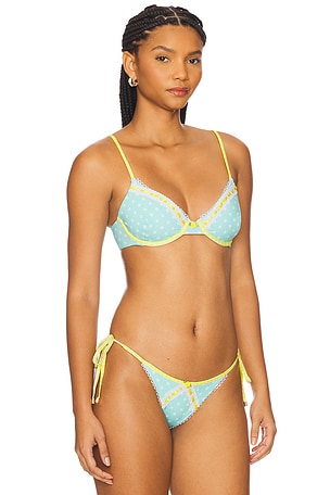 Beach Bunny Daisy Balconette Bikini Top in Mint