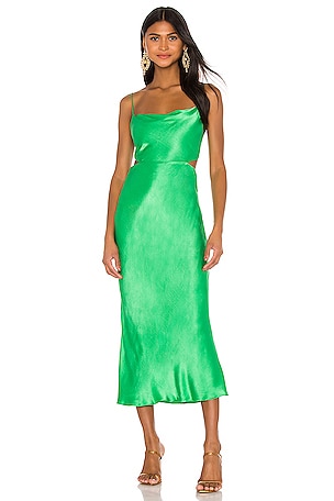 Bec + Bridge Loren Cut Out Midi Dress in Emerald | REVOLVE