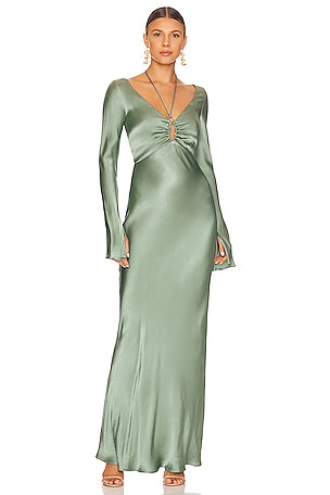 moss green dress with sleeves Turtleneck Dress - Moss Terry Organic main image 0