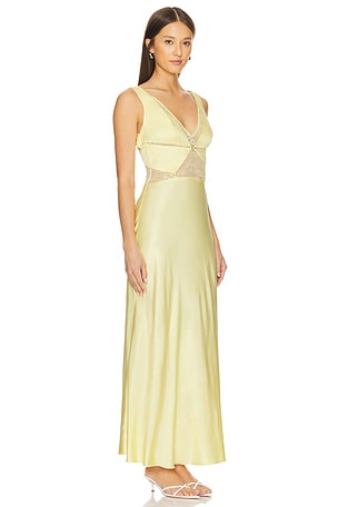 Bec + Bridge Juliette V Neck Maxi Dress in Yellow