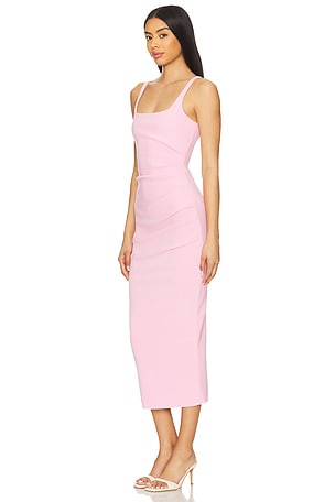 Bec + Bridge Karina Tuck Midi Dress in Pink