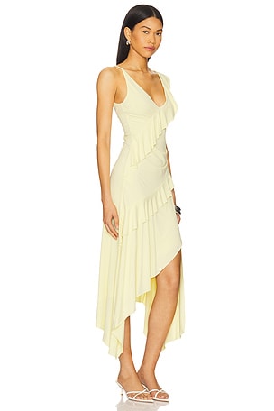 Bec + Bridge Marnie Asymmetrical Dress in Lemon